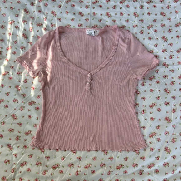 🍂PLANET GOLD robbed lettuce trim button top🍂 - Picture 1 of 3